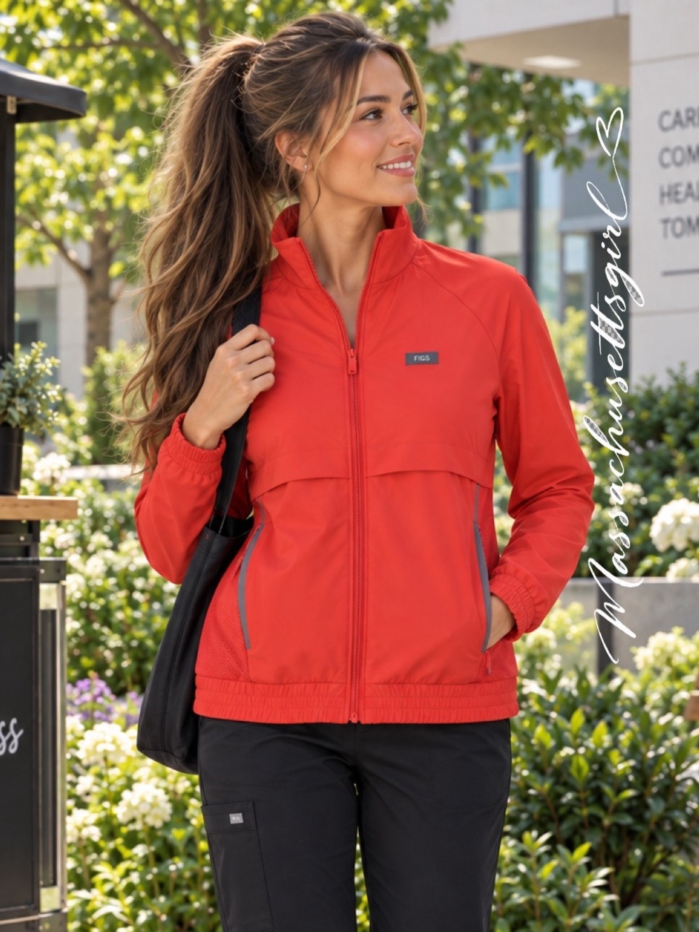 FIGS Sydney Performance Scrub Jacket Red Coral Size Small NWOT